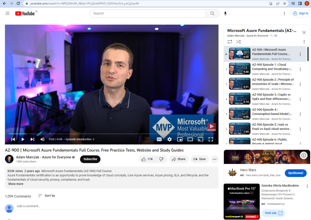 Adam Marczak - Azure Fundamentals course
