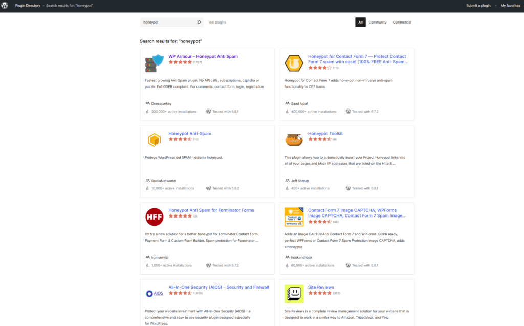 Honeypot Plugins