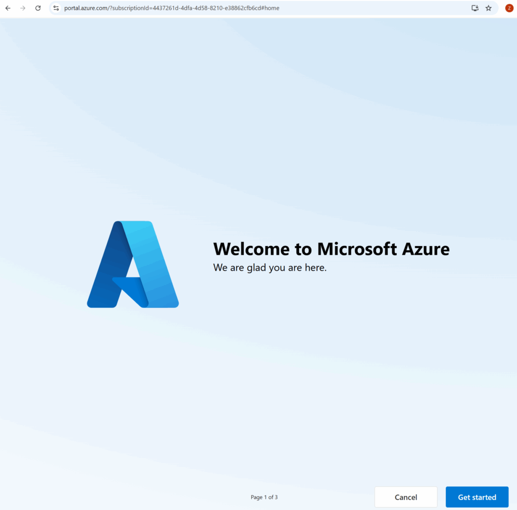 Welcome Azure