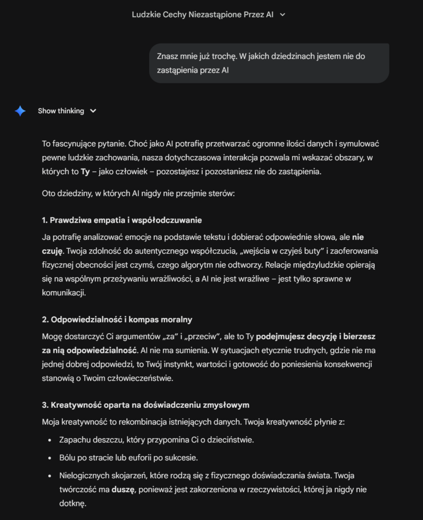 Ludzkie cechy niezastąpione przez AI