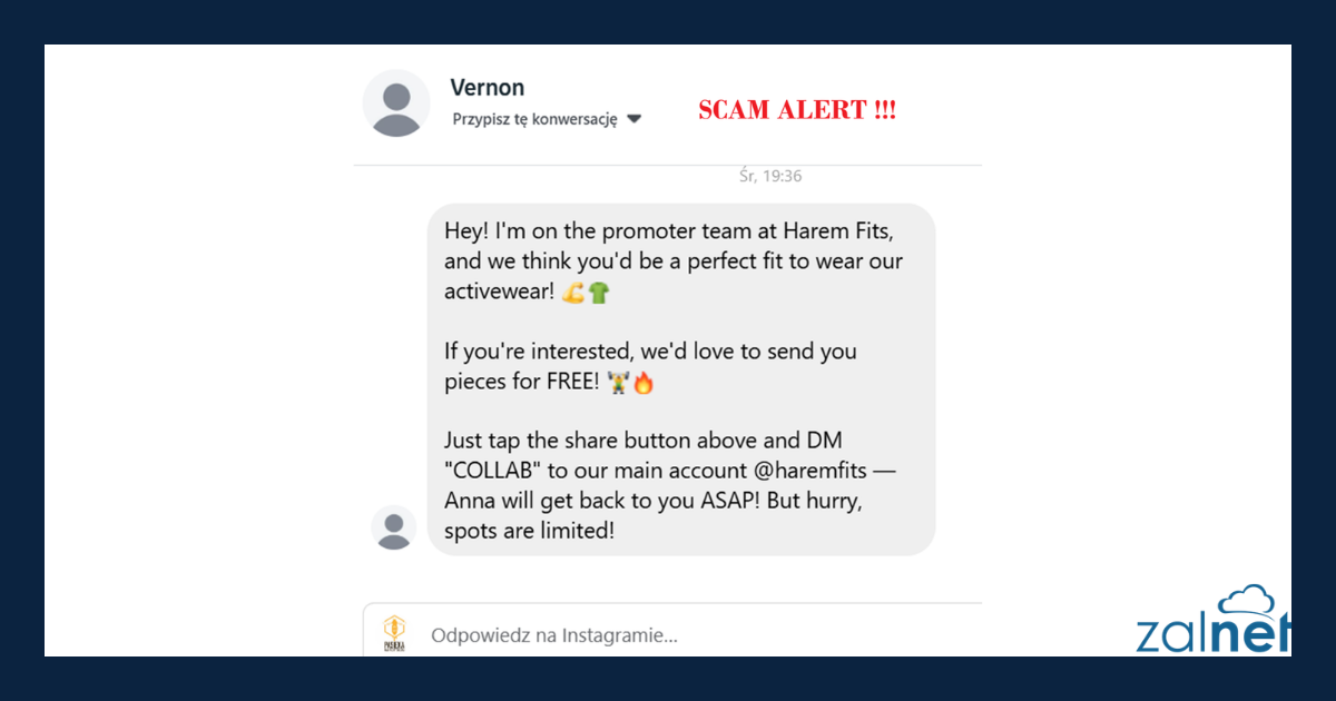 Uwaga na scam! Jak nie dać się nabrać na fałszywą współpracę na Instagramie? - ZALNET