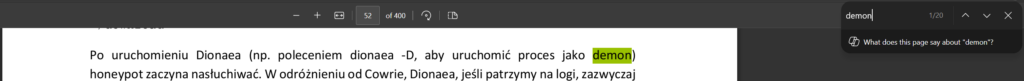 Pierwsze wystąpienie słowa demon w książce