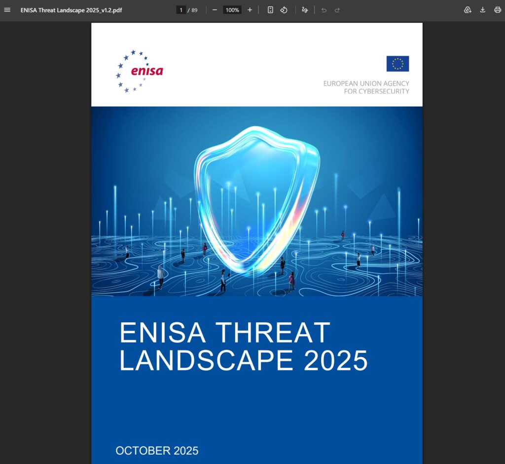 Okładka raportu ENISA Threat Landscape 2025