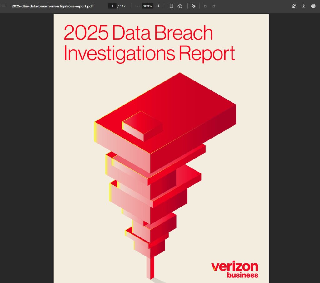 Okładka raportu 2025 Data Breach Investigations