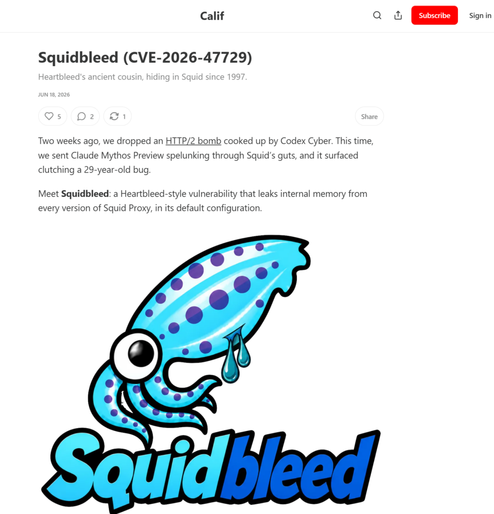 Info o Squidbleed na blogu Kalif, dostęp: 24.06.2026