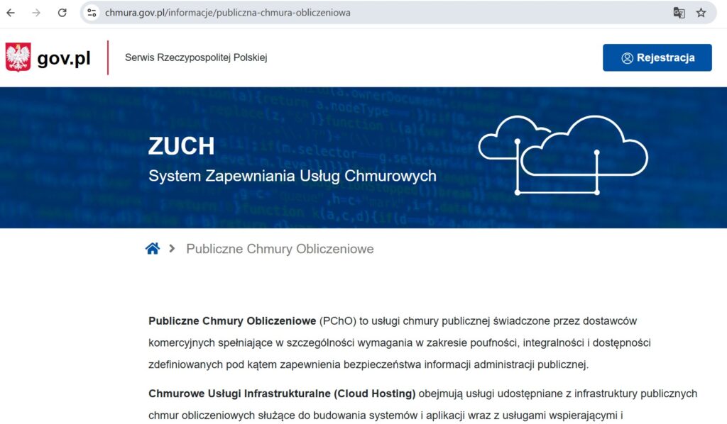 System Zapewniania Usług Chmurowych, dostęp 05.07.2026