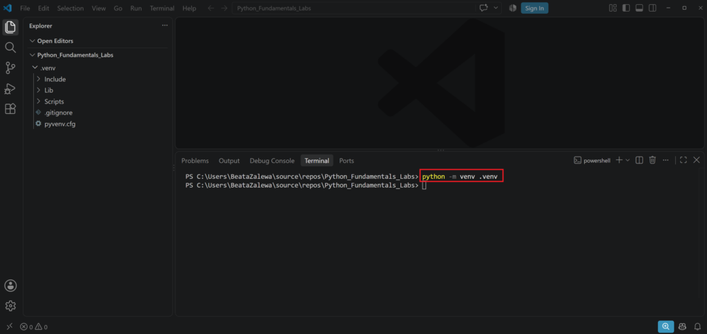 Creating a Python Virtual Environment on Windows