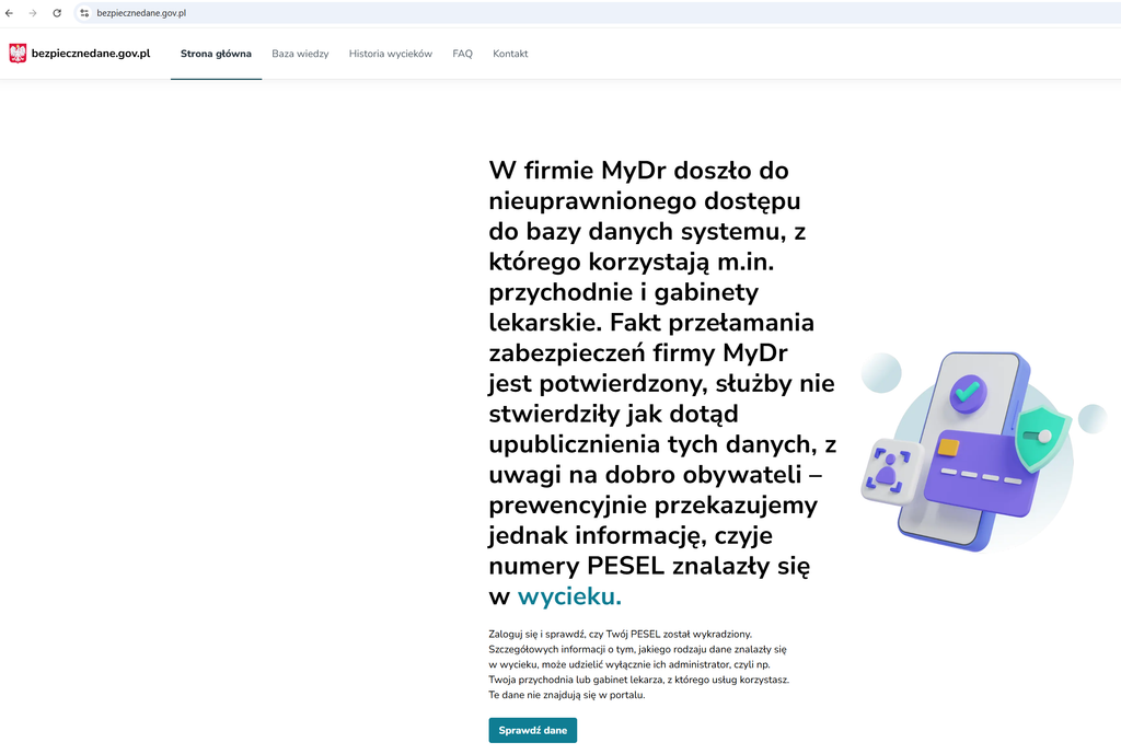 Wyciek danych MyDr, możliwość sprawdzenia, czy PESEL wyciekł, dostęp 28.08.2026