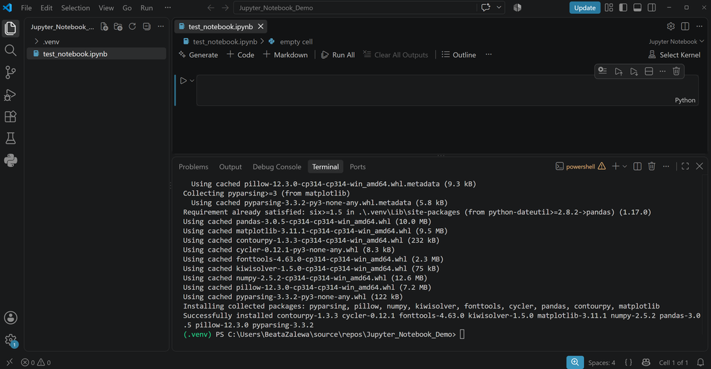(PL) Jupyter Notebook utworzony/(EN) Jupyter Notebook created