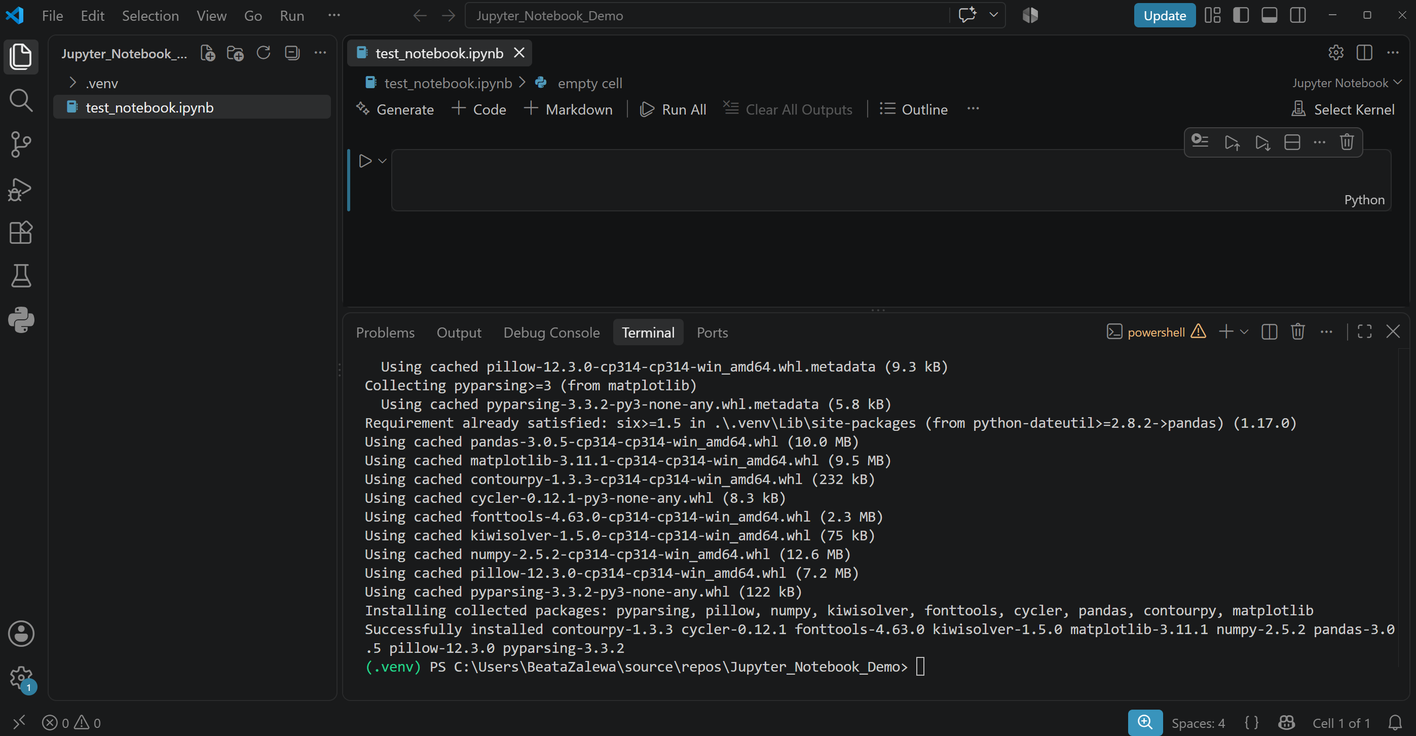 (PL) Jupyter Notebook utworzony/(EN) Jupyter Notebook created