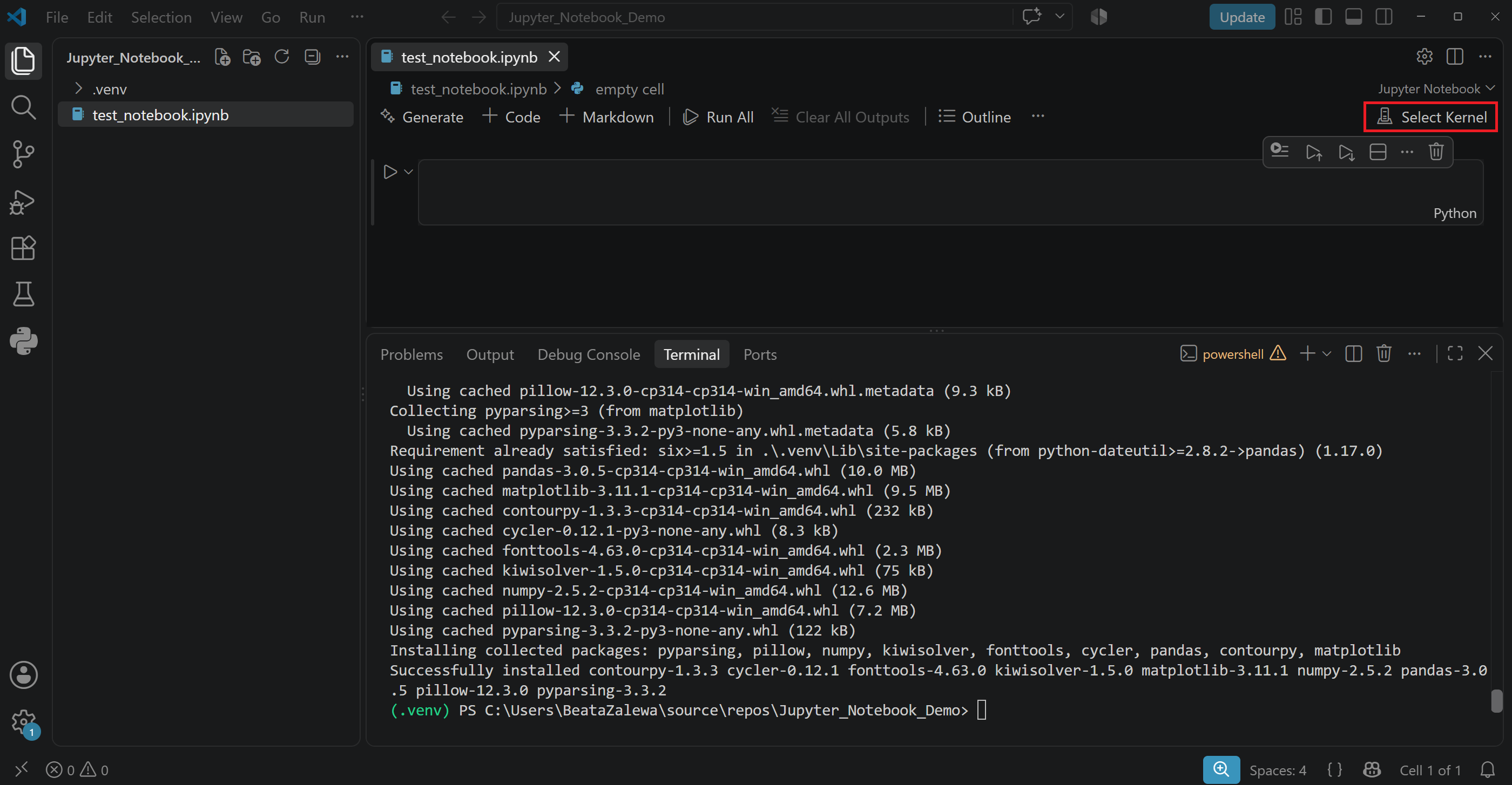 (PL) Select Kernel w VS Code/(EN) Select Kernel in VS Code