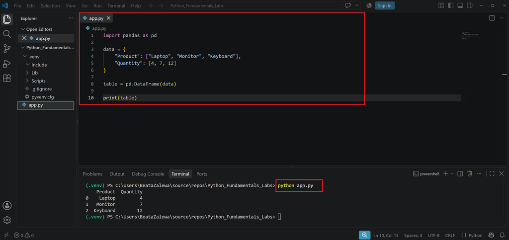 (EN)Testing the Python Virtual Environment/(PL)Środowisko wirtualne Python