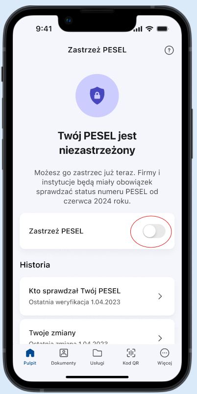 Zastrzeź PESEL w mObywatelu