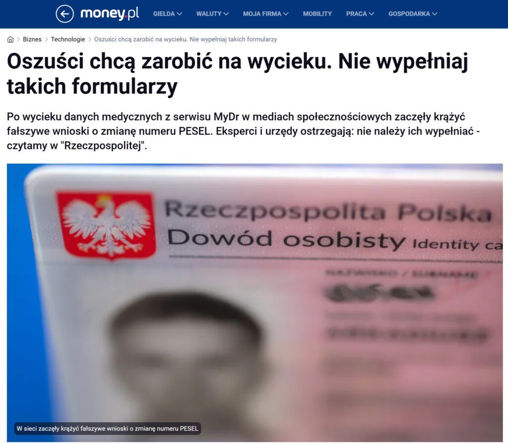 Zrzut ekranu z money.pl, dostęp 15.08.2026