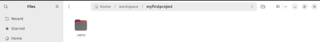 Folder .venv w projekcie myfirstproject