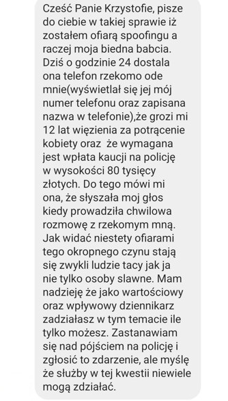 Opis oszustwa z podszywaniem się pod bliską osobę