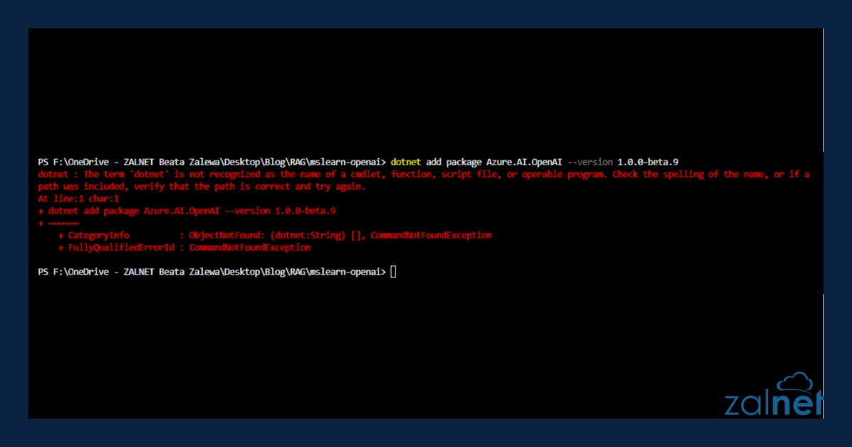 Tip: How to fix ‘dotnet’ is not recognized as the name of a cmdlet error - ZALNET