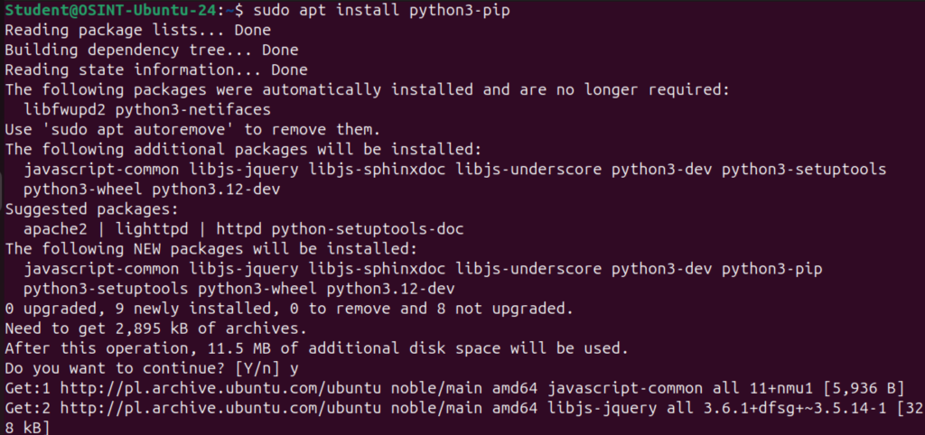 sudo apt install python3-pip