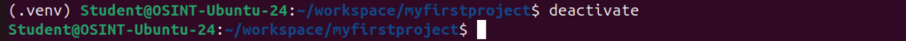 deactivate virtual environment
